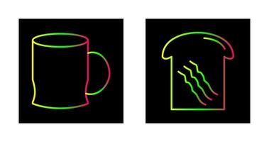 toast and coffee cup  Icon vector