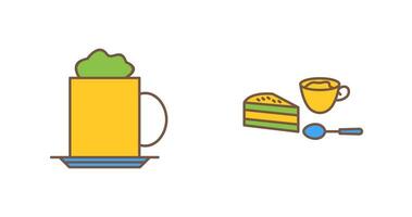 capppucino and coffee served  Icon vector