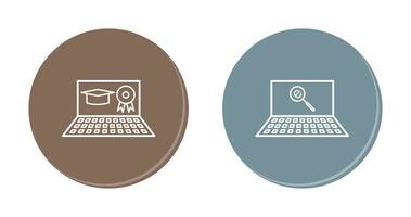 Online Degree and Find on Internet Icon vector