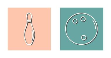 bowling pin and bowling ball Icon vector