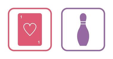 Card and Bowling Pin Icon vector