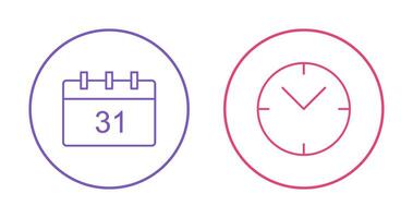 icono de calendario y reloj vector