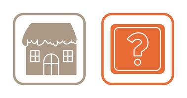 House with Snow and Question Mark Icon vector