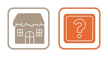 House with Snow and Question Mark Icon vector