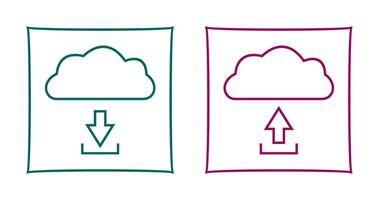 download from cloud upload to cloud  Icon vector