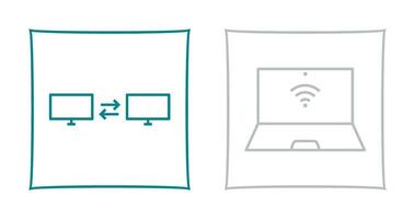 sharing system and connected laptop Icon vector