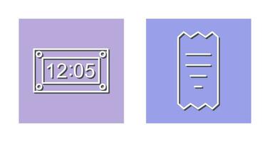 timer and receipt Icon vector