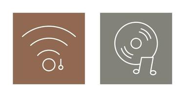 wifi sign and music cd  Icon vector