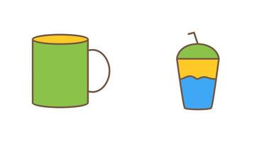 café jarra y frapé icono vector