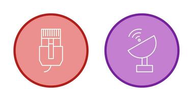 internet cable and satellite  Icon vector