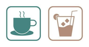 hot coffee and whiskey sour Icon vector