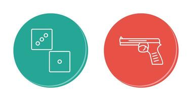 Dice and Pistol Icon vector