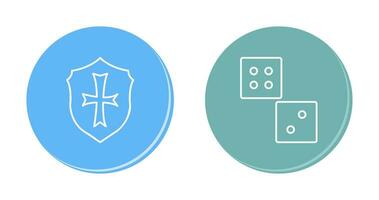 Dice and Shield Icon vector