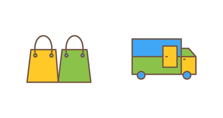 shipment and shopping bag Icon