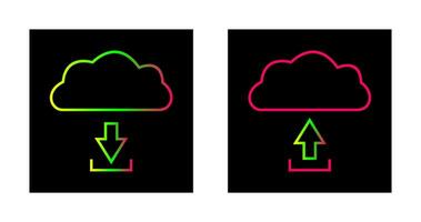 download from cloud upload to cloud  Icon vector