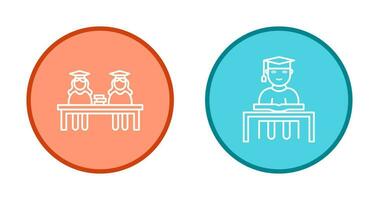 Combined Study and Studying on Desk Icon vector