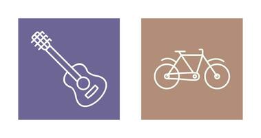 Guitar and Biycle Icon vector