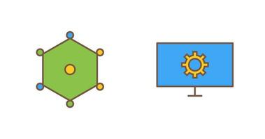 nodes and network setting  Icon vector