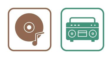 música discos compactos y casette icono vector