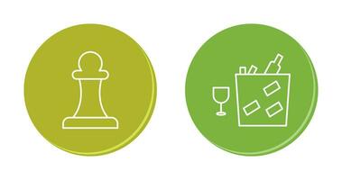 pawn and wine bottle in ice  Icon vector