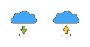 download from cloud upload to cloud  Icon vector