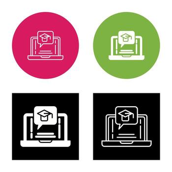 icono de vector de aprendizaje electrónico