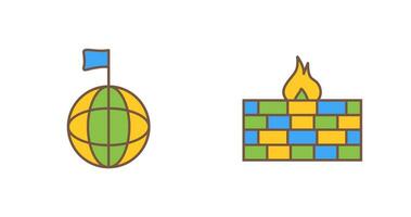 global signal and firewall Icon vector