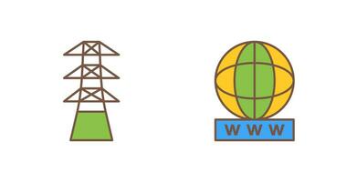 tower and world wide web Icon vector