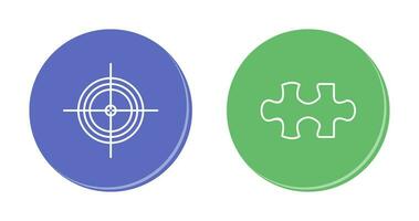 Target and Puzzle Piece Icon vector