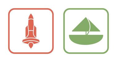 Rocket and Small Yacht Icon vector