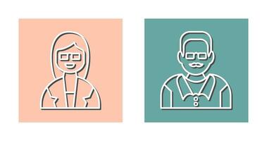 Female Professor and Male Professor Icon vector