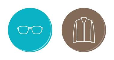 lentes y chaqueta icono vector