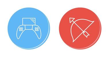 Play Station and Archery Icon vector