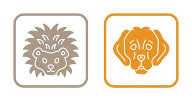 Hedgehog and Dog Icon vector