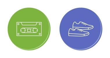 Casette and Sneakers Icon vector