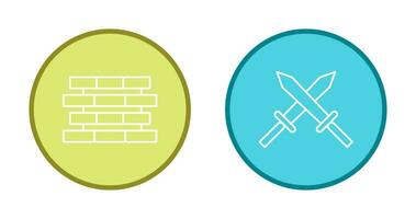 Bricks and Sword Icon vector