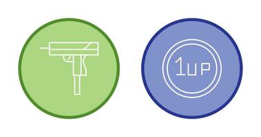 Gun and 1UP Icon vector