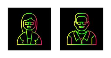 Female Professor and Male Professor Icon vector