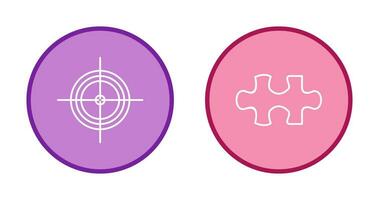 Target and Puzzle Piece Icon vector