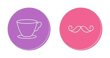 Tea Cup and Moustache Icon vector