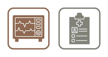 Heart Rate Moniter and Record Icon vector