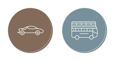 Sports Car and Double Icon vector