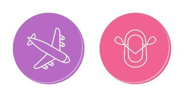 Landing Airplane and Dinghy Icon vector