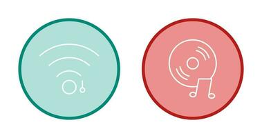 wifi sign and music cd  Icon vector