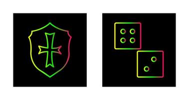 Dice and Shield Icon vector