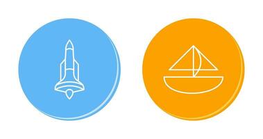 Rocket and Small Yacht Icon vector