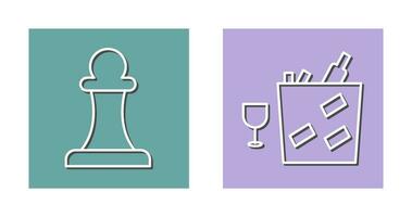 pawn and wine bottle in ice  Icon vector