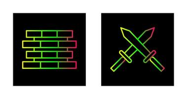 Bricks and Sword Icon vector