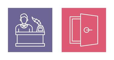 magistrado y puerta icono vector