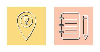 bar location and notepad Icon vector